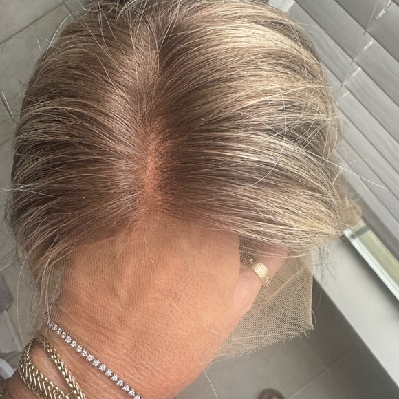 New HairVivi Wig Blonde Rooted Long Human Hair LACE NOT CUT With Box HAND TIED - Picture 2 of 12